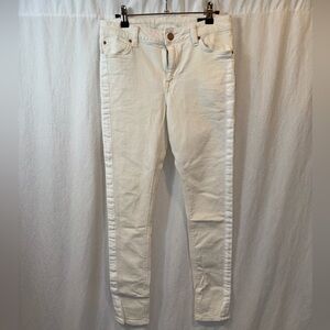 Gently Used ASOS Men’s Extra Skinny White Jeans With Side Stripes 30x30